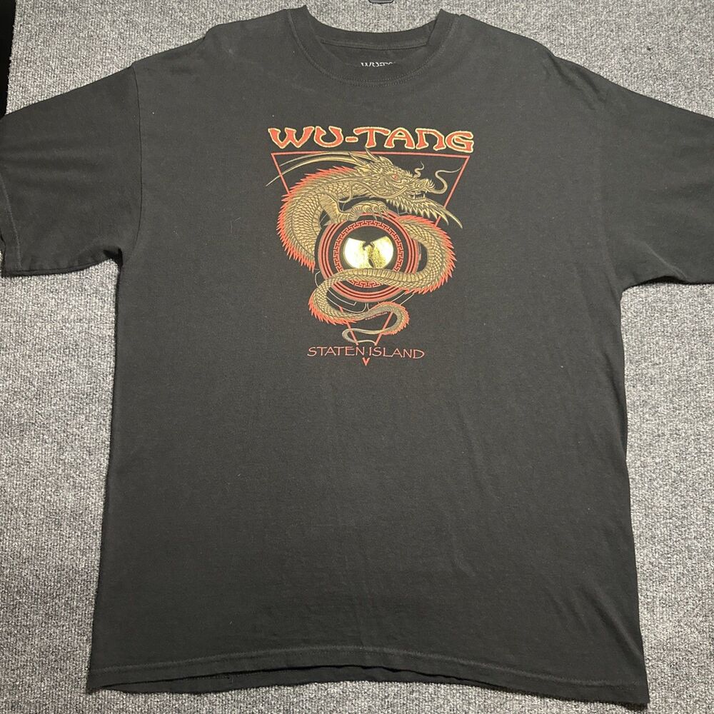 Wu-Tang Clan Dragon T-Shirt XL Black Graphic Staten Island Hip Hop Rap Tee